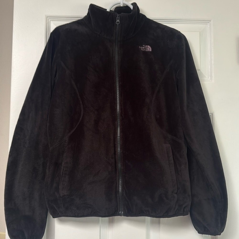 The North Face Ostio Full Zip Jacket Black w/gray Thick Fleece Medium TNF furry - Picture 1 of 5